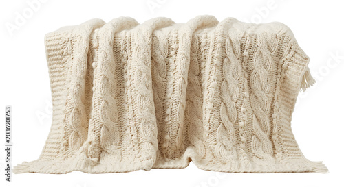 Quadro su tela Chunky cable knit throw blanket in cream