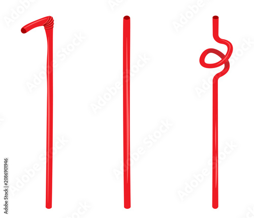 Fotografija Vibrant red drinking straws