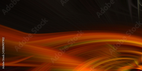 Fotografie Abstract fiery orange light rays sweeping across dark background creating dynamic motion energy and sense of cosmic fantasy