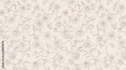 Pink floral pattern with white background