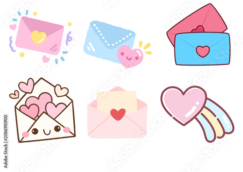 vector illustration of a set of hearts
