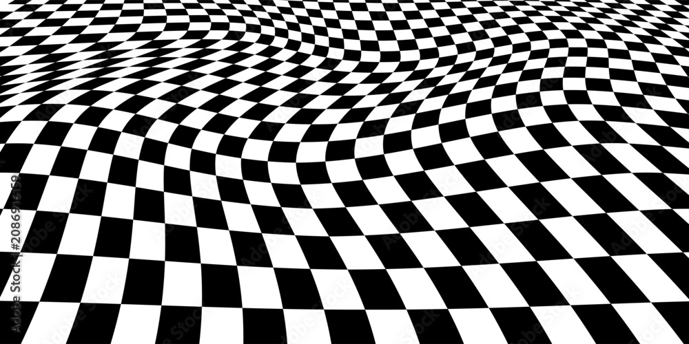 Obraz premium Black and white checkered pattern, Checkerboard seamless pattern
