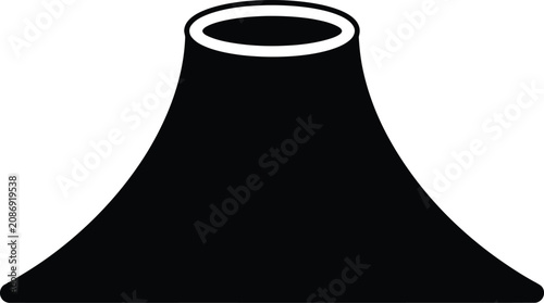 Fotografía Silhouette vector mountain peak top with hollow volcanic crater design