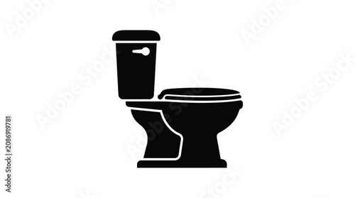 Foto toilet silhouette on white background bathroom restroom washroom lavatory commod