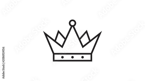 Bild auf Leinwand Minimalist Crown Icon - Royal Symbol, King or Queen Emblem, Leadership Concept