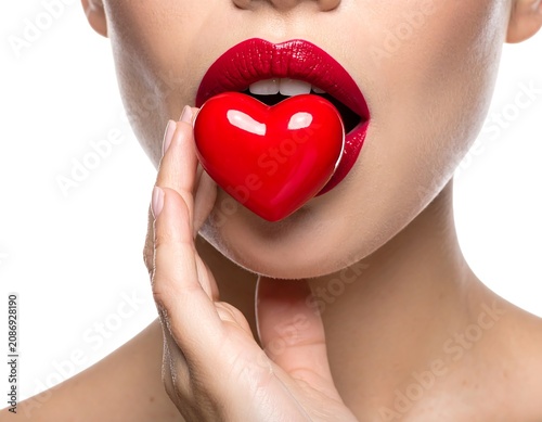 Red Lips with Heart.