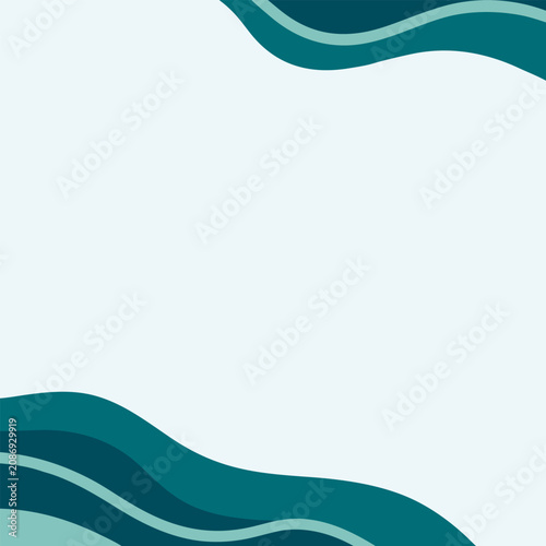 Teal wavy lines on white background design element graphic
