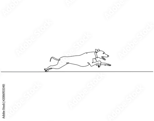 Dog animal continuous line art. Pet dog one line drawing. Pet animal concept vector illustration