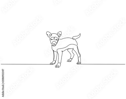 Dog animal continuous line art. Pet dog one line drawing. Pet animal concept vector illustration