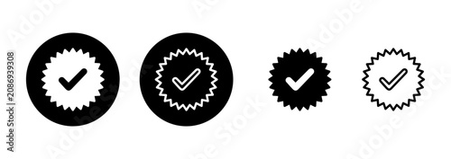Approved icon logo design. Certified Medal Icon