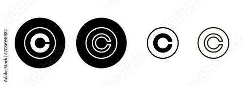 Foto Copyright icon logo design. copyright sign and symbol