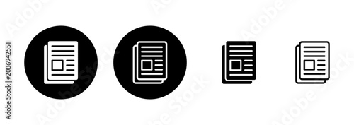 Tableau sur toile Newspaper icon logo design. news paper sign and symbolign