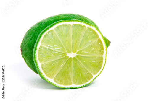 Fresh lime isolated on white