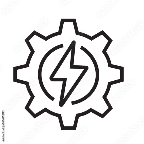 Gear icon with lightning bolt symbol