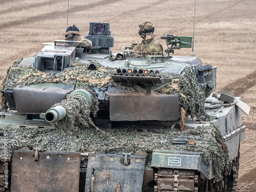 Konstfotografi German Leopard 2 Main Battle Tank during Military Maneuvers