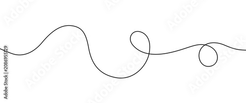 continuous line scribble decorative divider vector icon