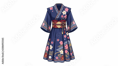 kimono dress on a white background