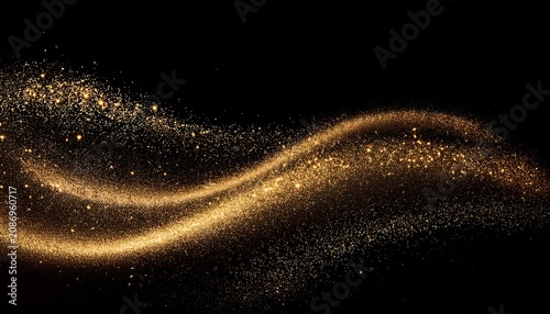 Elegant Black Background With Shimmering Gold Dust Perfect For Modern Design Projects And Luxurious Branding