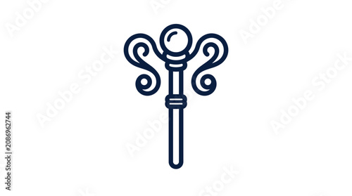 Quadro su tela Royal Scepter Icon, King Scepter Symbol, Leadership and Authority Emblem