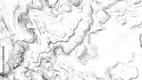 Bild auf Leinwand abstract black and white topographic texture with irregular wavy contour lines a