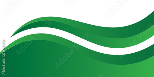Modern minimalist green wave background for web design. Aesthetic flowing curved lines