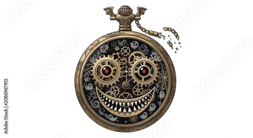 Steampunk style pocket watch face.