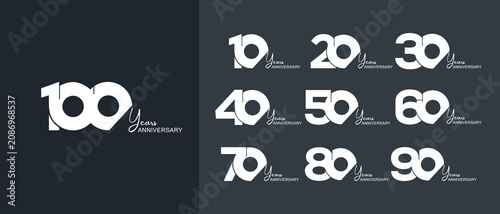 Collection of anniversary logo design. Celebration day special vector symbol concept