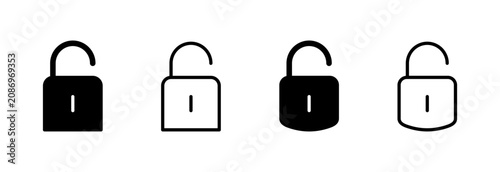 Принти на полотні Unlock icon symbol for apps and websites