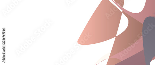 Bild auf Leinwand Minimalist horizontal mauve and taupe abstract banner featuring large white space and organic curved shapes for elegant website backgrounds and modern marketing collateral design layout