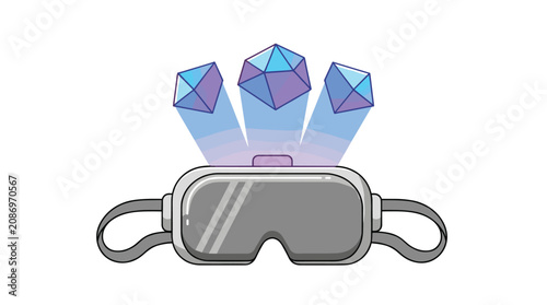 Virtual reality goggles with gemstones.