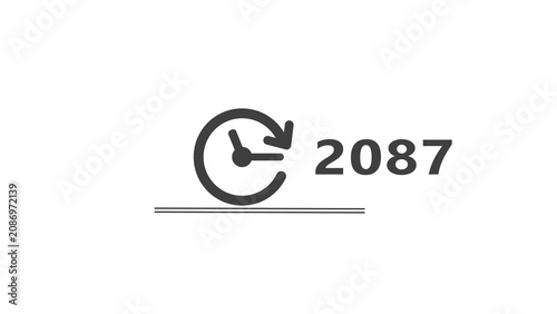 Circle arrow clock timer illustration. Counting number clock illustration.