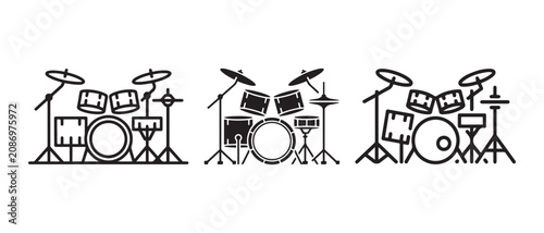 Obraz na płótnie Drum kit icons set