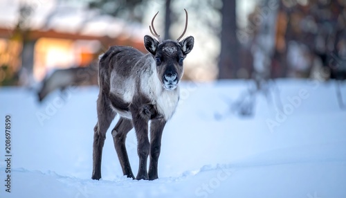 Reindeer in Snow.