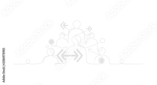 Abstract Network Connection of People Figures, Social Media Concept, Digital Communication