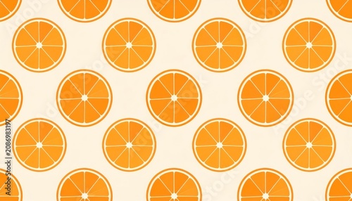 Geometric pattern of orange fruit slices in grid layout.