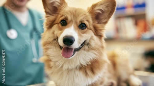 dog during a check-up at a veterinary clinic
