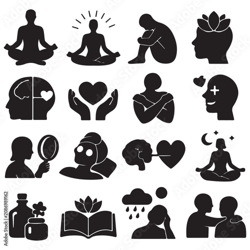 set of people silhouettes
