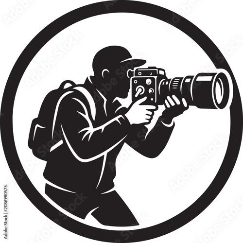 photographer with camera silhouette high quality professional detailed modern elegant stylish clean crisp