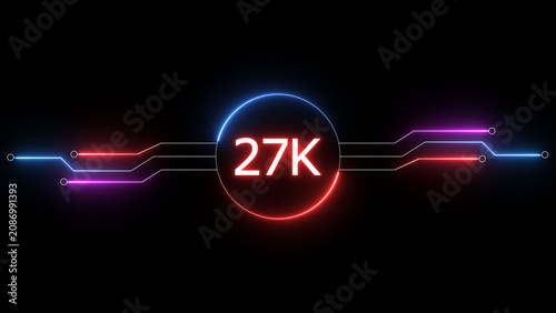 Foto Neon social media followers or subscribers