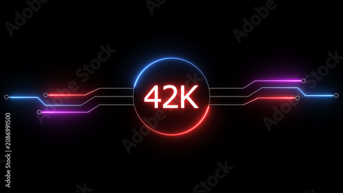 Obraz na plátně Neon social media followers or subscribers