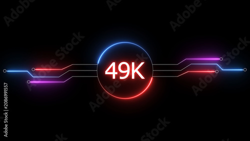 Slika na platnu Neon social media followers or subscribers
