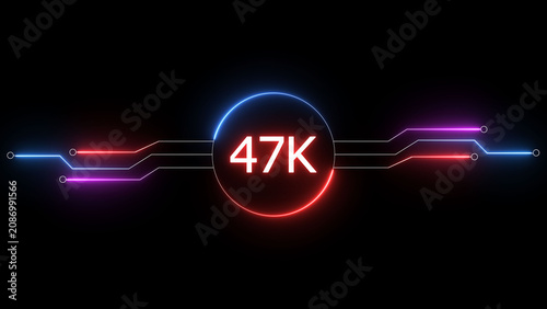 Fotografie Neon social media followers or subscribers