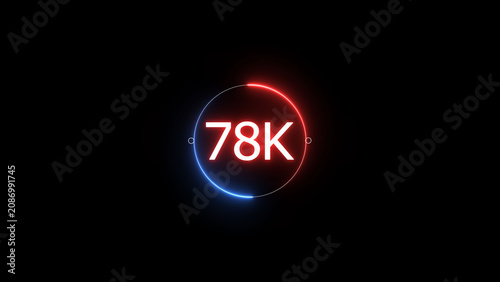 Foto Neon social media followers or subscribers