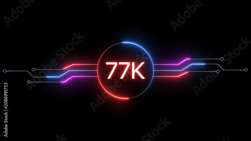 Photos Neon social media followers or subscribers