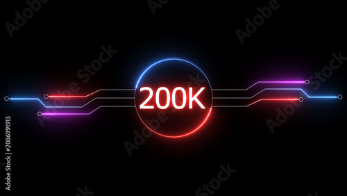 Canvas Print Neon social media followers or subscribers