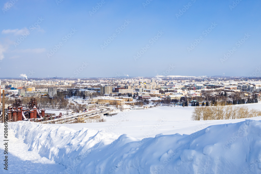 Obraz premium aerial view of Nizhny Tagil city from Lisya Mount
