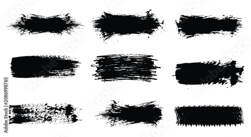 Foto Ebony ink grunge brush strokes