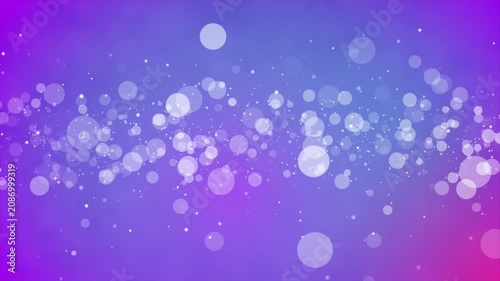 Abstract White Bokeh Lights Floating on Colorful Gradient Background with Soft Glowing Blur Loop