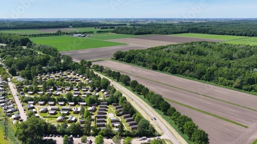 Aerial of a possible location for a barracks in Zeewolde, Flevoland. The site is mentioned as a possible location for a new Defence barracks for the Dutch Armed Forces.