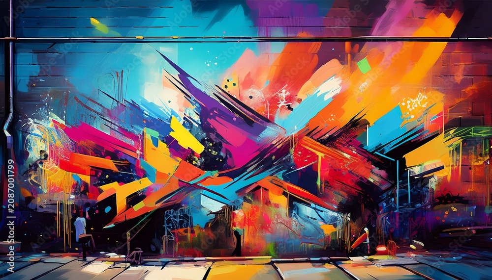 Fototapeta premium abstract graffiti backdrop graffiti wall street art urban culture